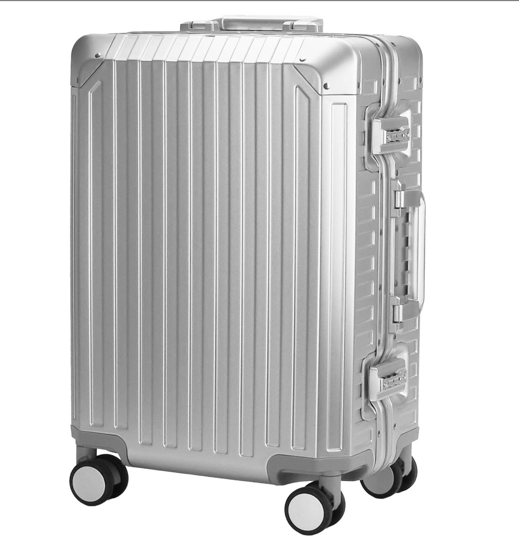 All Aluminum Luggage Suitcase 3 Sizes (20",26",29") TSA Lock Carry On Silver, Gray, Gold, Black with Cover (Silver, 20" Carry on)