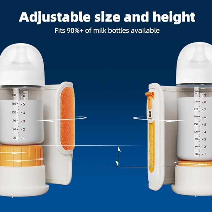 Portable Bottle Warmer for Breastmilk & Formula, Baby Rapid Milk Warmer, Accurate Temperature Control, Retain Nutrients Baby Essentials for Home and Outing(with Charger)
