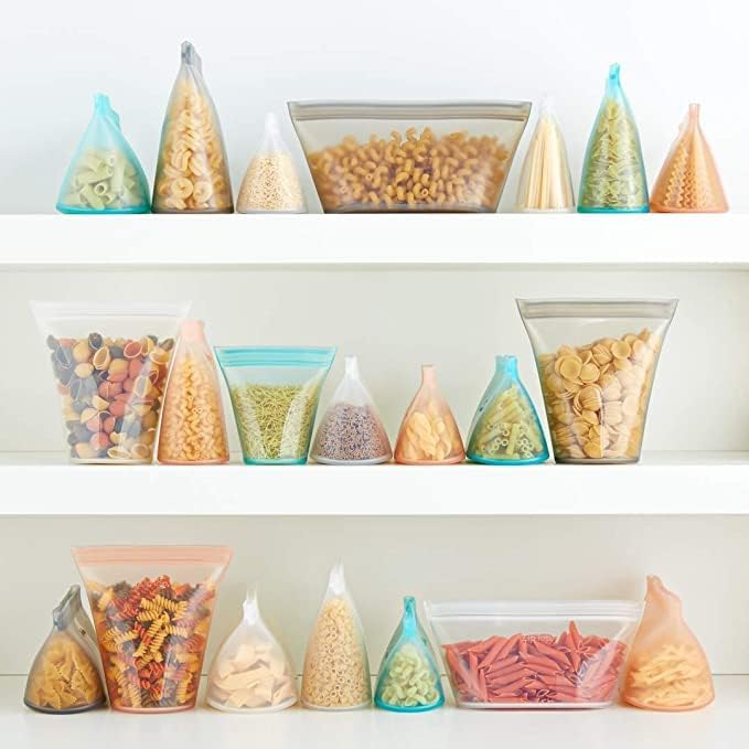 Zip Top Reusable Food Storage Bags | 3 Bag Set [Lavender] - 2 Sandwich, 1 Snack | Silicone Meal Prep Container | Microwave, Dishwasher and Freezer Safe | Made in the USA
