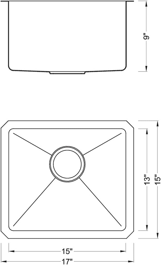 17 in. x 15 in. x 9 in. 16-Gauge Stainless Steel Undermount Single Bowl Bar Prep Kitchen Sink with Bottom Grid Set, Silicon Dishrack, Pot Mat and Strainer