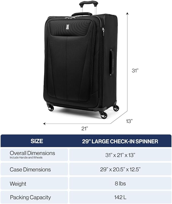 Travelpro Maxlite 5 Softside Expandable Checked Luggage with Spinner Wheels, Lightweight, 29-Inch — Shadow Grey