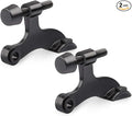 HOMOTEK 2 Pack Hinge Pin Black Door Stopper,Adjustable Deluxe Heavy Duty Door Stopper 2-1/2"x1-3/4”,with Black Rubber Bumper Tips
