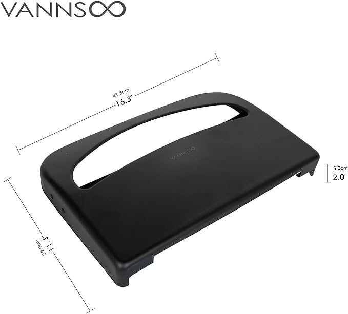 Toilet Seat Cover Dispenser - Stainless Steel Wall Mount Toilet Seat Cover Holder for Commercial Bathroom, 250 Single or Half Fold Seat Covers Capacity (Black)
