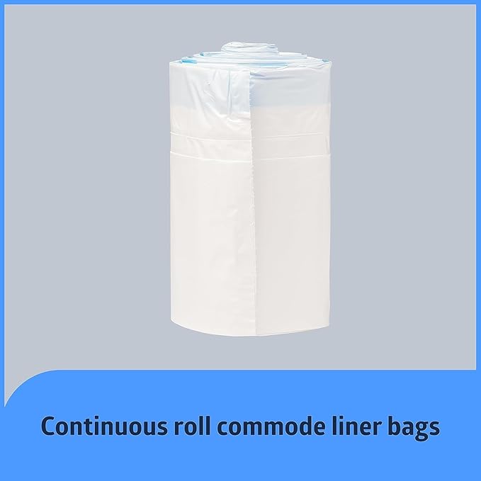 Disposable Commode Liners – 50 Count Universal Fit Toilet Liners for Bedside Commodes, Camping, Travel & More – Leak-Proof, Easy-Tie Bags