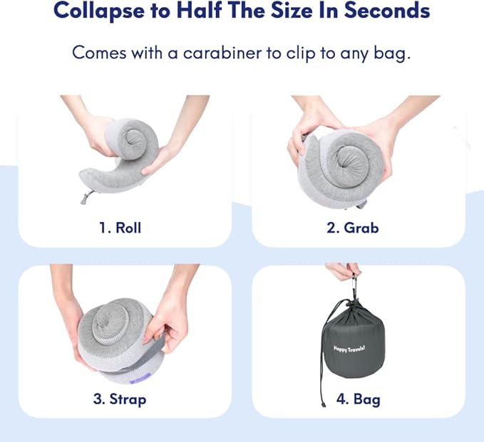 C CUSHION LAB Travel Pillow, Award-Winning Patented Ergonomic Design for Chin & Neck Support Memory Foam Neck Pillow, Compact Airplane Pillow for Traveling, Flight, Car (Bold Red, Medium)