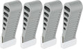 JQK Rubber Door Stopper Wedge, Grey 4 Pack Soft TPR Premium Door Stops for Bottom of Heavy Duty Door on Tile, Concrete, Carpet, Wooden Floor, DSB61-GY-P4