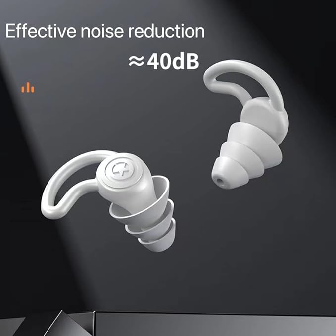 3 in 1 Ear Plugs for Noise Reduction, Ear Plugs for Sleeping Noise Cancelling, Washable Hearing Protection for Work, Travel, Concert, Swimming, Sleep Snoring