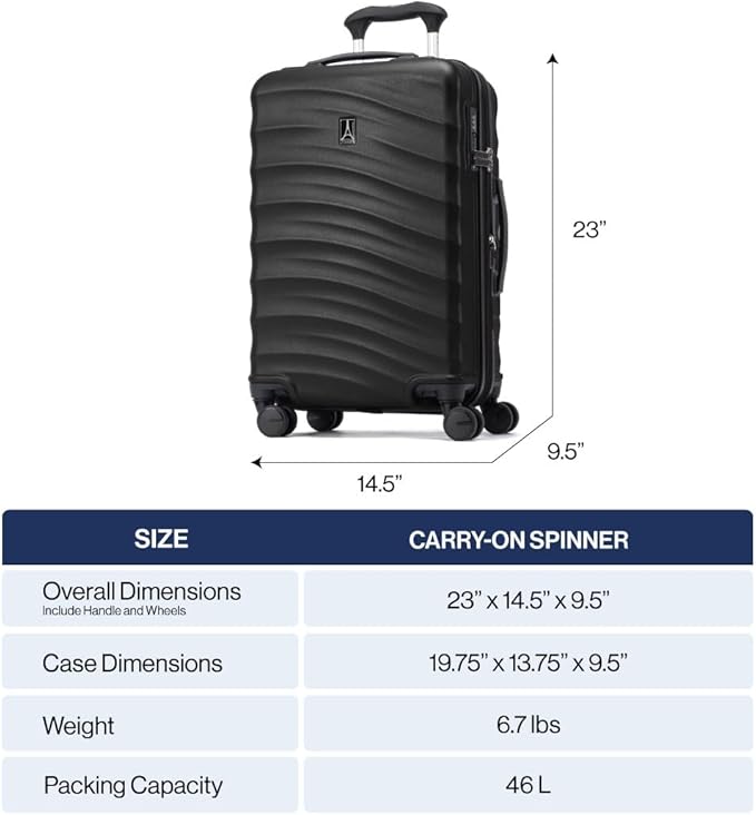 Travelpro Maxlite Air V2 Hardside Expandable Carry on Luggage, 8 Spinner Wheels, Lightweight Hard Shell Suitcase, TSA lock, Slate Green, Carry On 21-Inch