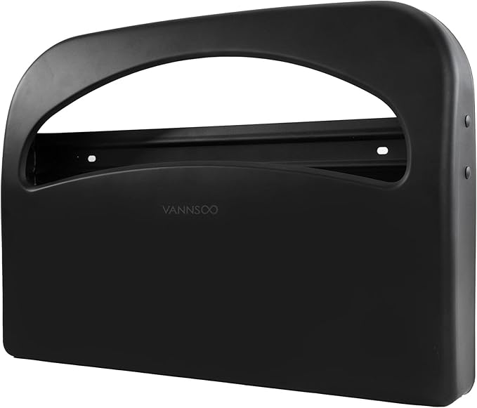 Toilet Seat Cover Dispenser - Stainless Steel Wall Mount Toilet Seat Cover Holder for Commercial Bathroom, 250 Single or Half Fold Seat Covers Capacity (Black)