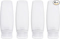 Silicone Travel Bottles for Toiletries TSA Approved Travel Size Containers Set 4 Pack Portable Leak Proof Refillable Cosmetic Squeeze Bottles Shampoo Hair Conditioner Body Lotion Bath Shower Gel