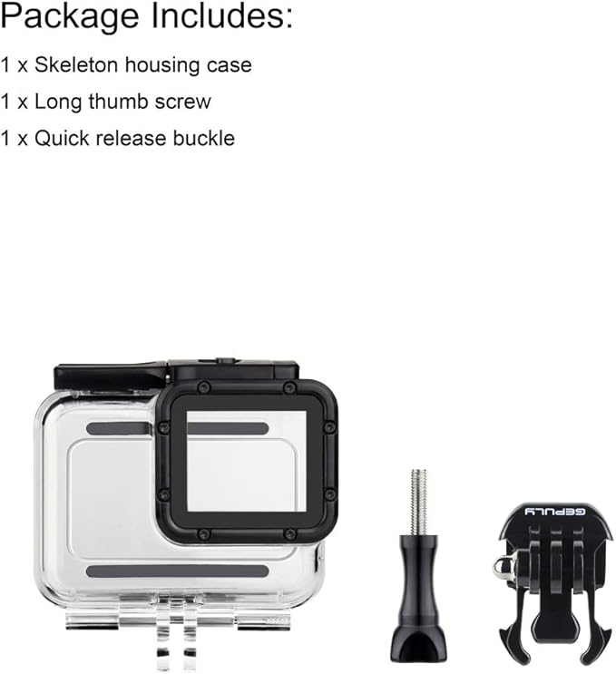 Skeleton Housing Case for Hero 2018/7/6/5 Black - GoPro Side Open Case USB Pass Through for Long-Time Recording/Live Streaming