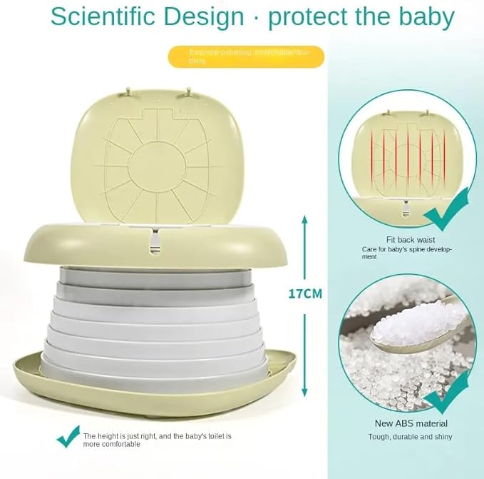 Portable Potty Seat For Toddler Travel, Travel Potty Seat For Toddler with Carry Handle, Portable Toilet For Kids Girls and Boys, Car Potty For Toddler (Grey)