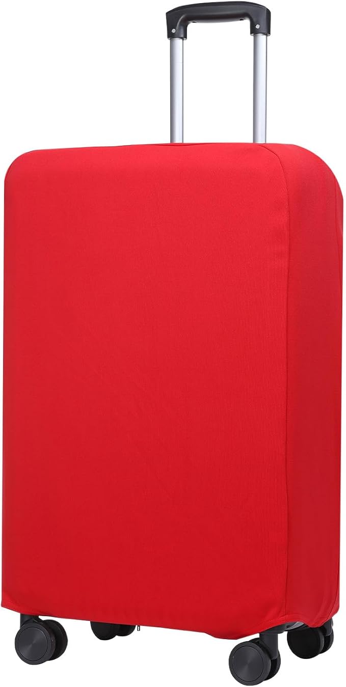 PATIKIL Luggage Cover, Suitcases Covers Elastic Carry on Cover Protector Washable Scratch-Resistant Fits 24-25 Inch Luggage for Travel Business Trips, Red