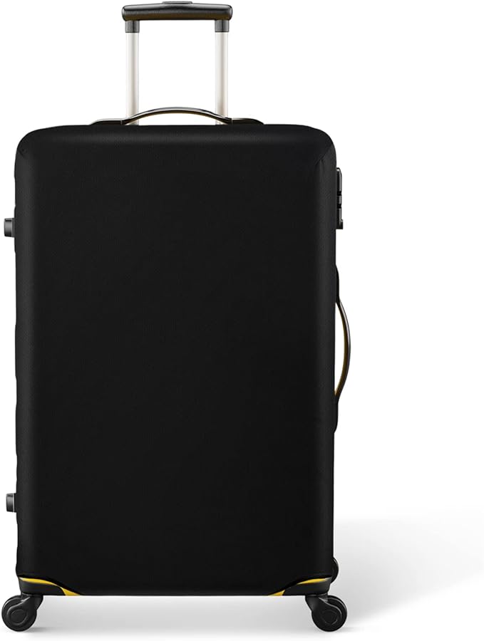30 Inch PVC Luggage Protector Covers for TSA Approved Clear Suitcase Cover Protector Transparent Luggage Protective Cover Set (Black, Suitable for 30"-31")