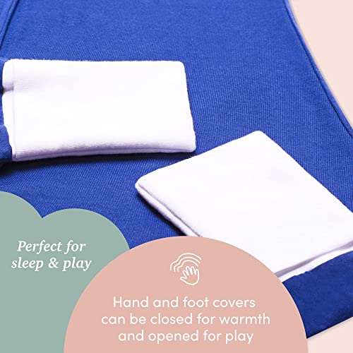 SleepingBaby Flying Squirrel Toddler Pajamas with Practical Zipper for Quick Diaper Changes and Travel Comfort - Navy - 12-24 Months