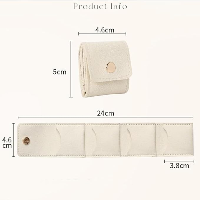 Mini Travel Jewelry Bag, 2025 New Travel Jewelry Case Organizer, Portable Foldable Compartment Auxiliary Mini Travel Jewelry Roll Bag With Buckle For Small Jewelry Earrings, Rings, Necklaces (B)