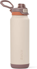 ZULU Powerfill Pro 32oz Stainless Steel Water Bottle with Quick Fill Lid, Triple Walled Vacuum Insulated Metal, Leak Proof Locking Lid, Sip and Chug, Reusable BPA Free, Driftwood