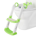 Toddler Toilet Training Seat with Ladder – Soft PU Cushion, Non-Slip Steps & Handles, Adjustable Height Potty Training Seat for Boys & Girls, Fits Standard Toilets, Easy to Assemble