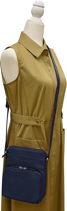 ili New York Genuine Leather Crossbody Bags for Women - Premium RFID Blocking Shoulder Bag Organizer with Adjustable Strap