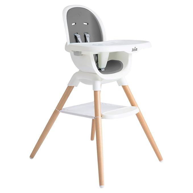 Joie Chai Multi-Mode Highchair - European Beech Wood, Convertible, 9+ Modes, Birth up to 60 lb. (Shadow)