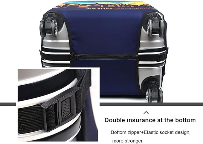 MosaiRudo Thicker Luggage Cover Elastic Suitcase Cover Protector Fits 18-32 Inch Suitcase Travel Accessories (World Map, M)