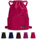 ZOORON Waterproof Drawstring Gym Backpack Bag for Men & Women, Sport Gym Sack Mini Travel Daypack