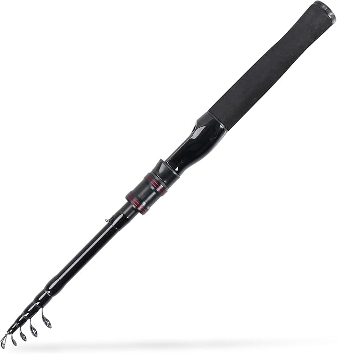Telescopic Fishing Rod, Collapsible Fishing Rod Portable Spinning Pole for Saltwater and Freshwater, Carbon Fiber Lightweight and Compact Design