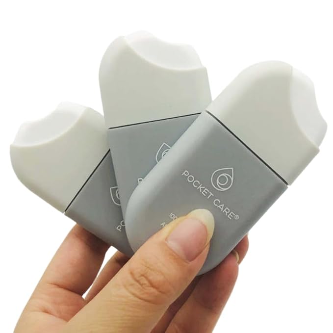 POCKET CARE | 3 Pack Organic Moisturizing Hydratating Eliotrope Hand sanitizer Spray 15 ml | Travel Size Accessories | 100% natural power mist