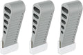 JQK Rubber Door Stopper Wedge, Grey 3 Pack Soft TPR Premium Door Stops for Bottom of Heavy Duty Door on Tile, Concrete, Carpet, Wooden Floor, DSB61-GY-P3