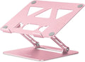 Laptop Stand Holder, Adjustable Desk Laptop Riser, Foldable Notebook Computer Stands for MacBook Air Pro HP Lenovo Dell Samsung Chromebook, Up to 15.6 inch, Rose Gold