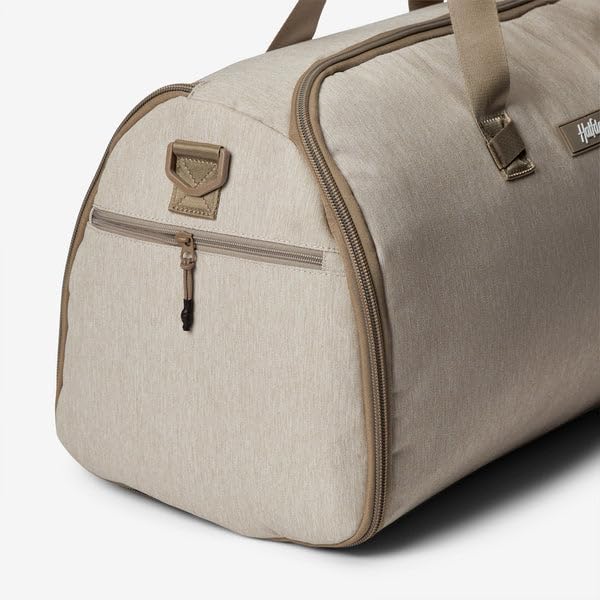Halfday Convertible 2-in-1 Garment Duffel Weekender Bag 45L | Wrinkle-Free Travel, Hanging Suit Compartment, Shoe Pockets, Trolley Sleeve. Durable & Water-Resistant Carry-On, Stone