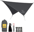 Wise Owl Outfitters Hammock Rain Fly – Waterproof Camping Tarp Cover with Tent Stakes & Carry Bag, Ultralight Shelter for Backpacking & Outdoor Shade