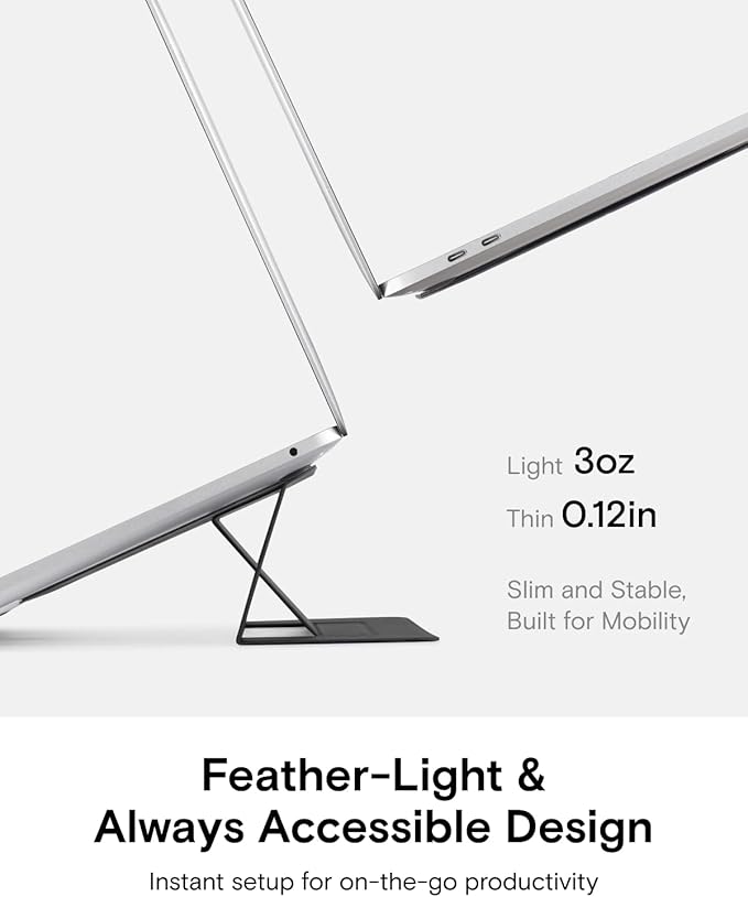 MOFT Laptop Stand for Desk, Adhesive MacBook Computer Stand with 2 Adjustable Viewing Angles, Foldable and Portable Laptop Riser Compatible with 11"-16" Laptops, Earthen Beige
