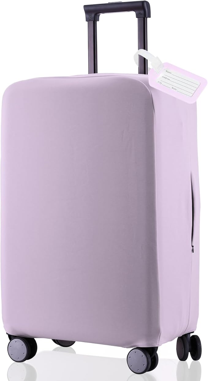 Travel Luggage Cover Suitcase Protector Scratch-Resistant Fit 19-31 Inch Suitcase, Not Included Suitcase (Lavender Purple, XL(28-29 inch))
