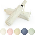 SY COMPACT Umbrella Automatic Travel Waterproof Light Folding Umbrellas Easy Carry for Women and Men (Creamy White)