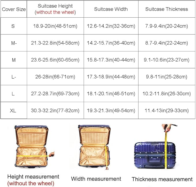 MosaiRudo Thicker Luggage Cover Elastic Suitcase Cover Protector Fits 18-32 Inch Suitcase Travel Accessories (TKM0071, XL)