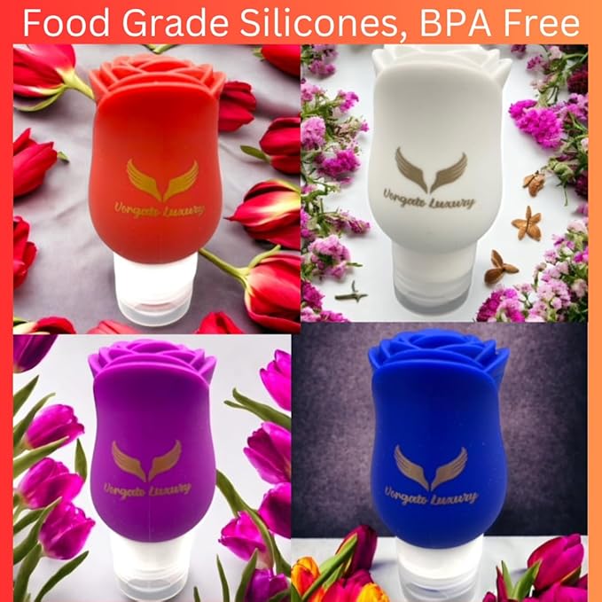 -3oz Travel Toiletry Bottles - Travel Containers for Toiletries Leak proof - Toiletry Bottles - Travel Size Containers - TSA Approved Travel Bottles - 3oz Silicone 4pcs
