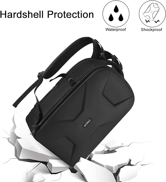 MOSISO Camera Backpack, DSLR/SLR/Mirrorless Photography Camera Bag 15-16 inch Waterproof Hardshell Case with Tripod Holder&Laptop Compartment Compatible with Canon/Nikon/Sony, Black