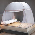 Mosquito Net for Bed, Folded Size 12 inch Portable Camping Travel Mosquito Net, Pop Up Mosquito Tent with Double Entry for King Queen Size Bed (Brown, 71"x79"x59")
