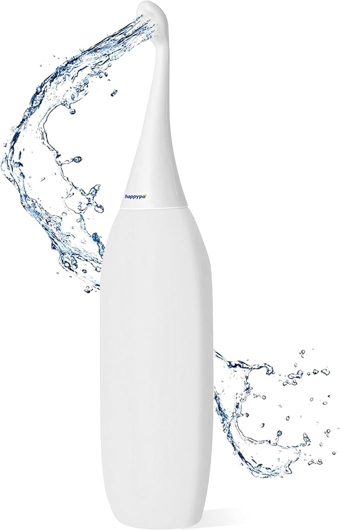 The Original HAPPYPO Travel Bidet - Handheld Bidet for Gentle Cleansing - Portable Hygiene Bottle for Home or Travel - Replaces Wet Wipes and Douche Bottles for Women