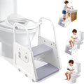 Potty Training Seat with Step Stool - 3 in 1 Potty Training Toilet Seat with Large Handles & Anti-Splash Guard | Foldable Toddler Toilet Seat Adjustable Height Non-Slip Toddler Step Stool