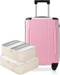 Merax Carry on Luggage Set, 20 Inch Hardshell ABS Suitcase with Spinner Wheels, Built-in TSA Lock & 2 Packing Cubes Airline Approved for Business Weekend Travel