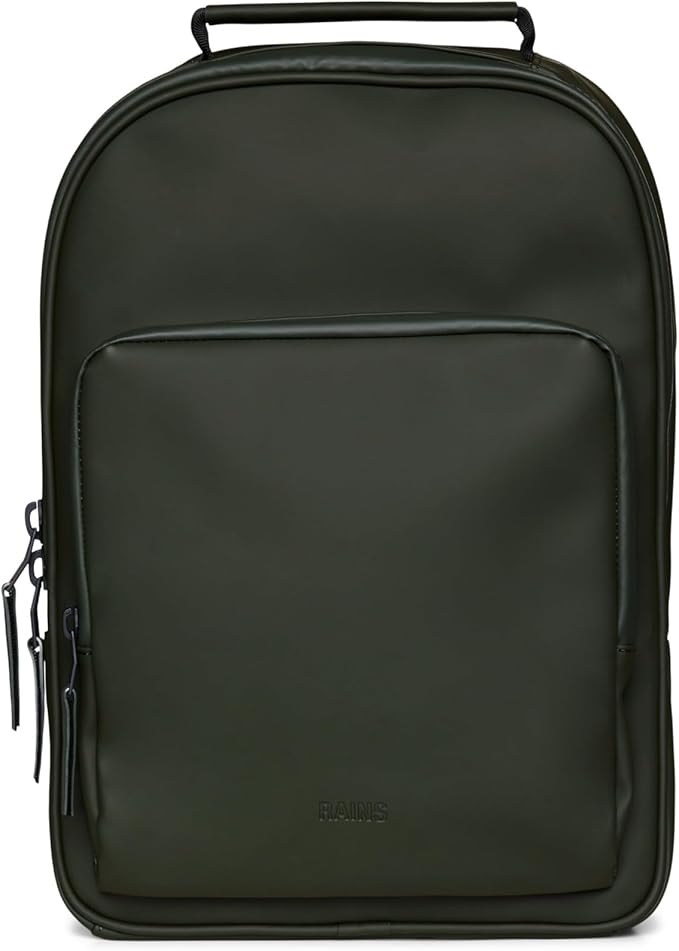 RAINS Large Book Daypack, Backpack, Laptop Bag, Waterproof, 2 Year Warranty, Green