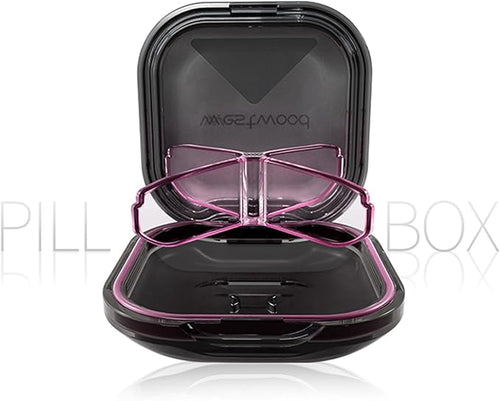 1 Pack Small Purple Pill Organizer, 4 Compartments, Compact Stylish Cute Travel Camping Pill Box Daily Medicine Pill Case, Portable and Moistureproof to Store Vitamins, Medication and Supplements
