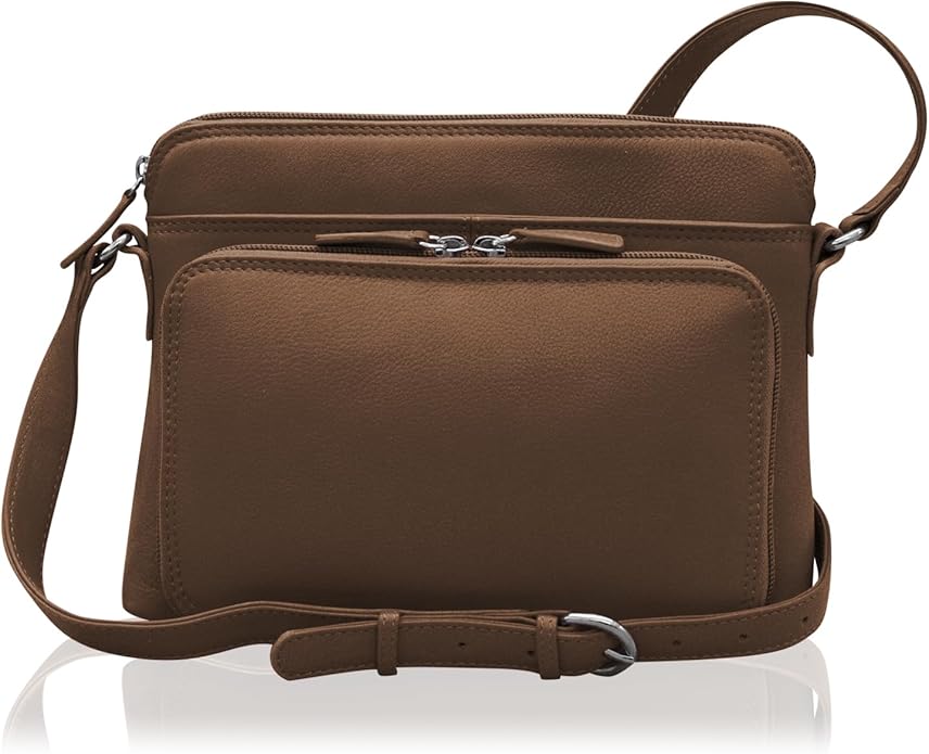 ili New York Genuine Leather Crossbody Bags for Women - Premium RFID Blocking Shoulder Bag Organizer with Adjustable Strap