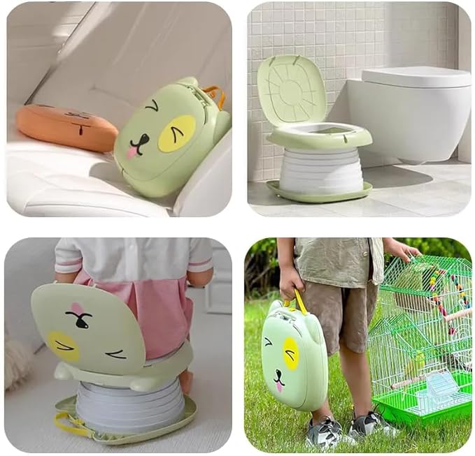 Portable Potty Seat For Toddler Travel, Travel Potty Seat For Toddler with Carry Handle, Portable Toilet For Kids Girls and Boys, Car Potty For Toddler (Grey)