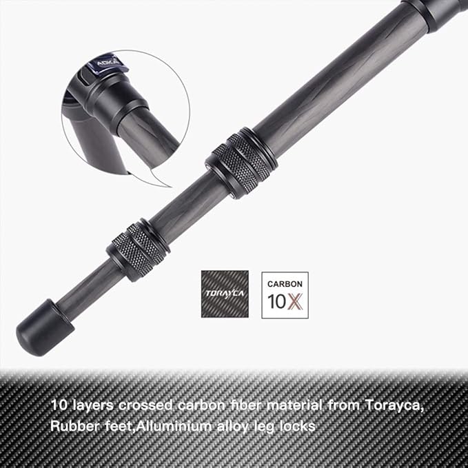 AOKA 28in/1.1lb Mini Portable Carbon Fiber Tripod, Lightweight Compact Travel Tabletop Tripod Stand for Phone，Camera，Camcorder，Projector，Webcam, with Metal Phone Mount & Center Column