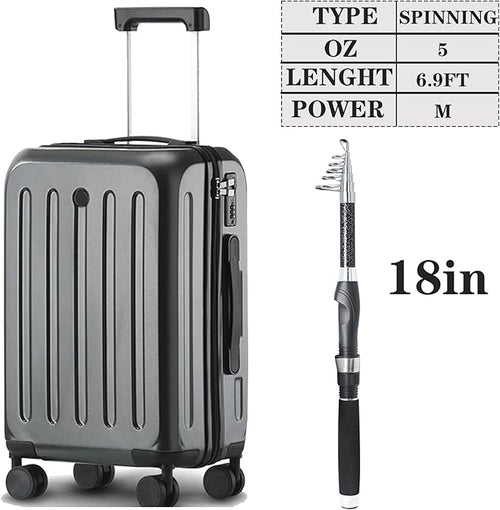 2PACK Fishing Pole Combo,Carbon Fiber Fishing Rod Spinning Reels Fishing Carrier Bag for Travel Saltwater Freshwater