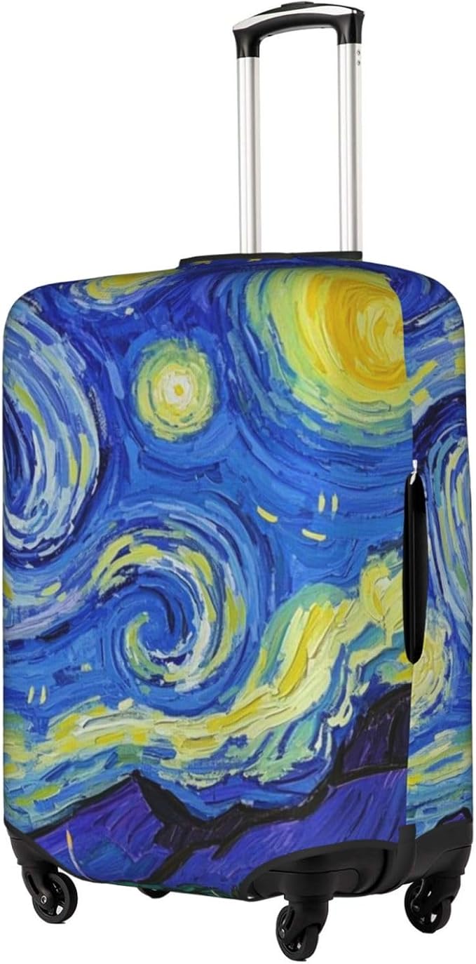 Vincent Van Gogh Starry Sky Night Luggage Cover Washable Suitcase Protector, Luggage Tag Travel Birthday Gifts For Men Women (XL 29-32 Inch Luggage)