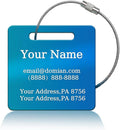 （2-Pack） Stainless Steel Custom Luggage Tags - Laser Engraved Personalized Travel Tags - Custom Name Identification Tags: for Suitcases, Backpacks, Bags and More (Blue)